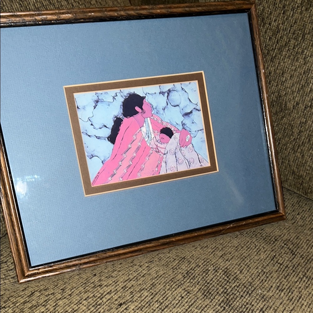 Katalin Ehling Framed Art Print with Red and Blue Tones -“Pueblo Madonna” - Picture 3 of 7